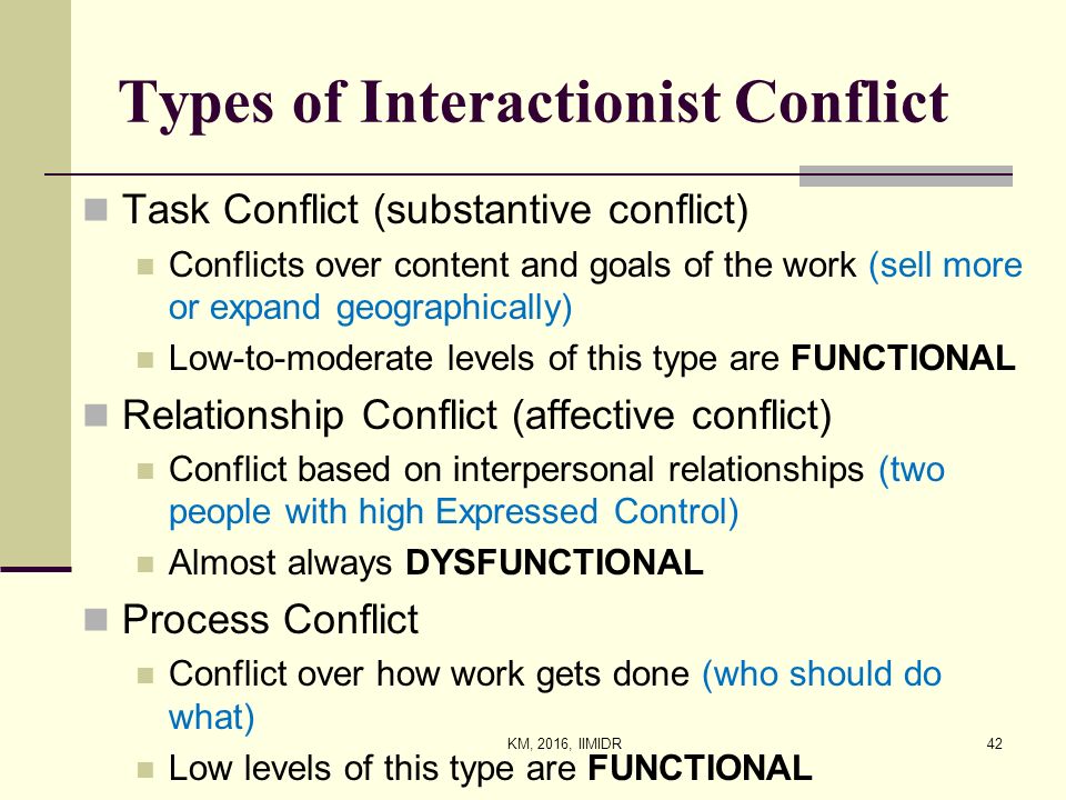 Substantive Conflict